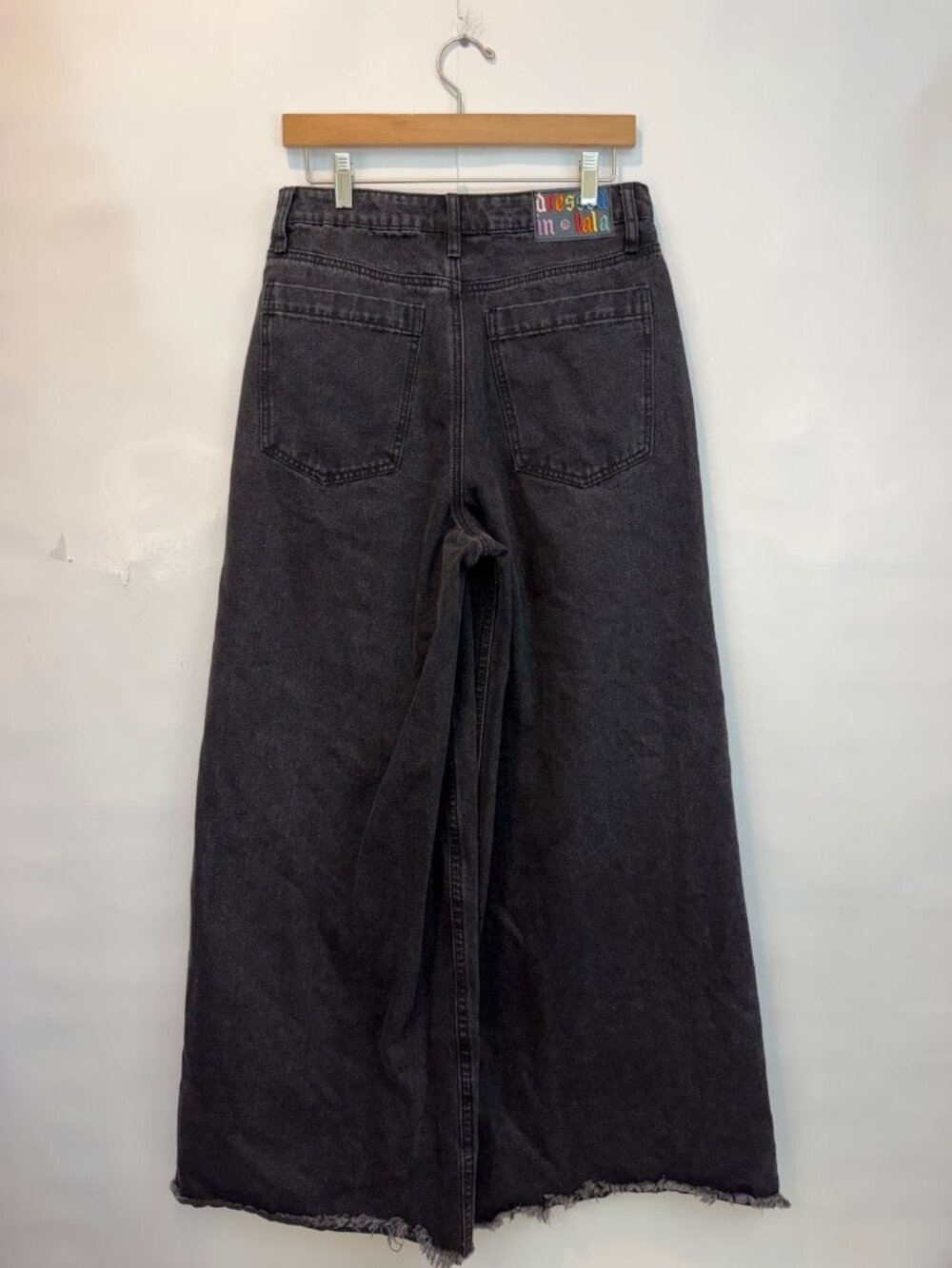 Dressed in LaLa Effortlessly Cool Wide Leg Denim Jean Size Small Throwback Black - Picture 5 of 10
